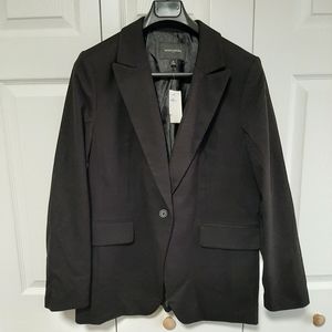 NWT Banana Republic Long and Lean Black Brushed Twill Blazer Sz 16